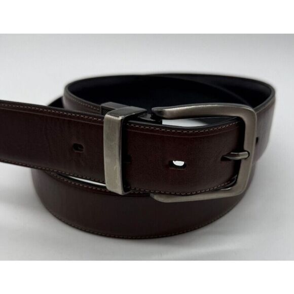 Docker's‎ Men's 1.5 Inch Cut Edge Reversible Belt Black Brown Size 36 - Picture 1 of 8
